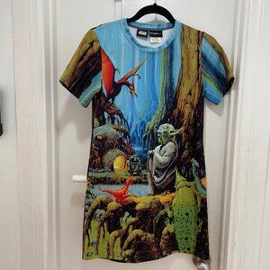 Star Wars x Blackmilk Yoda stretch t-shirt dress size womens XXS / girls 14